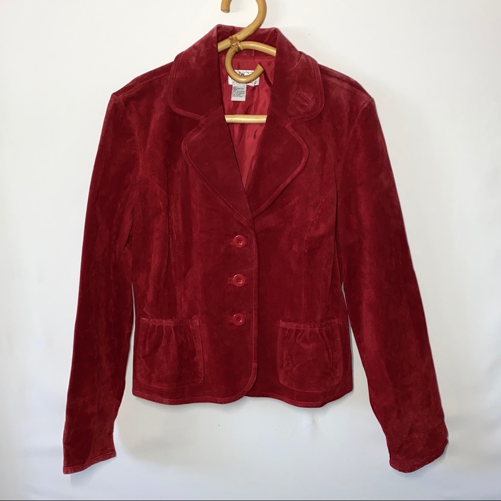 100% Leather Red Suede Jacket